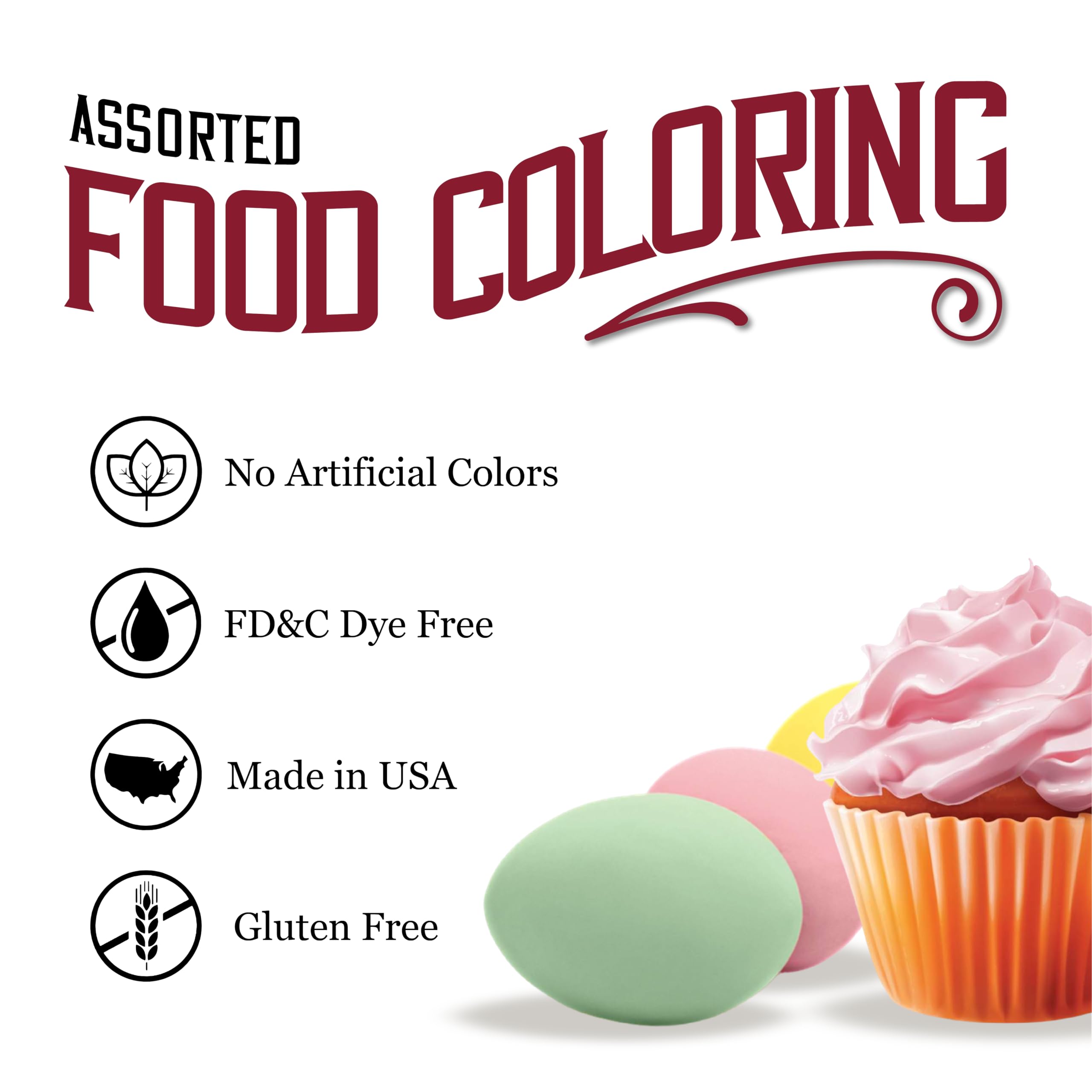 Watkins Assorted Food Coloring, 1 Each Red, Yellow, Green, Blue, Total Four 0.3 oz bottles, 4 Count (Pack of 1) - Image 3
