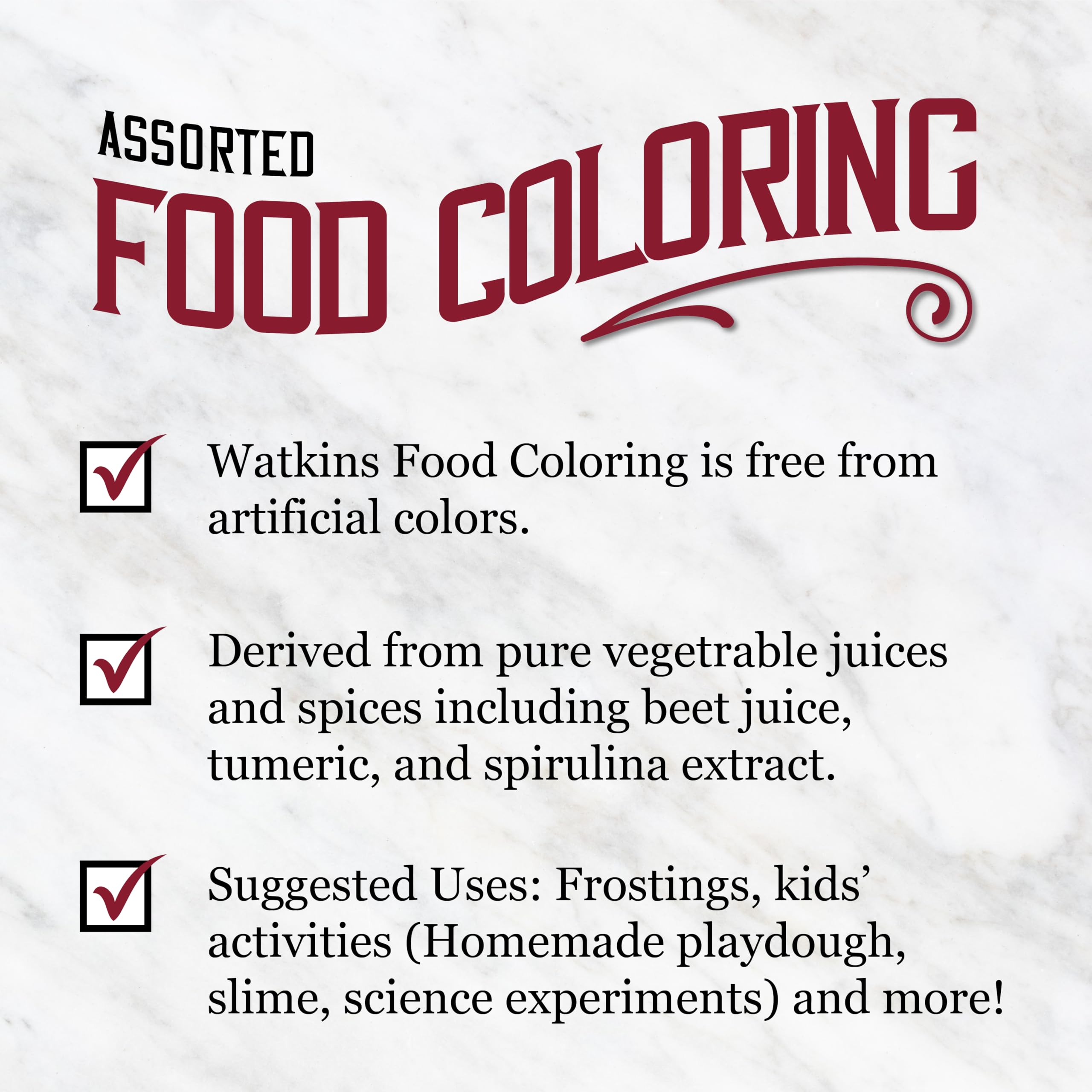 Watkins Assorted Food Coloring, 1 Each Red, Yellow, Green, Blue, Total Four 0.3 oz bottles, 4 Count (Pack of 1) - Image 5