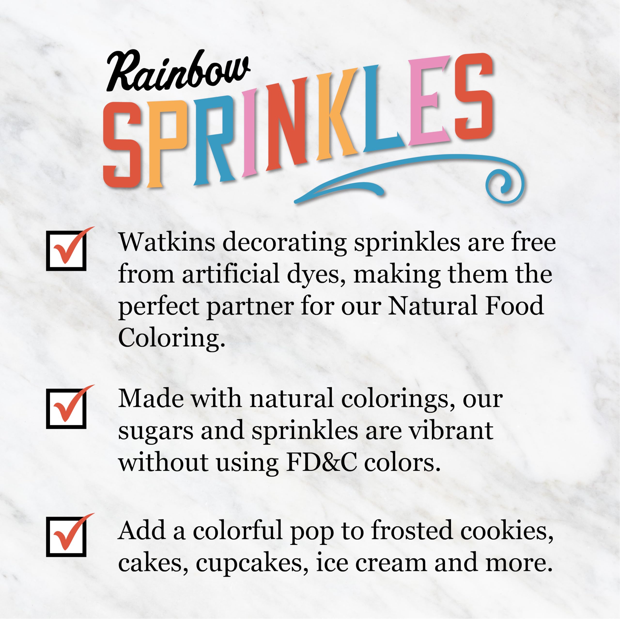 Watkins Rainbow Decorating Sprinkles, No Artificial Dyes, Perfect for Ice Cream and More, 24.7oz - Image 6