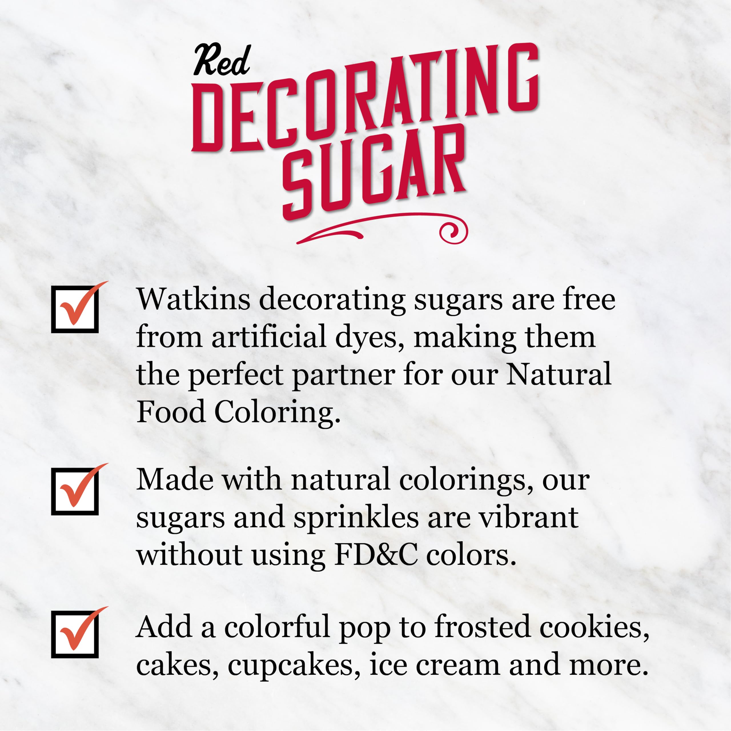 Watkins Red Decorating Sugar (No Artificial Dyes), Non-GMO, Kosher, 4.7 Ounce Jar, 1-Pack - Image 6